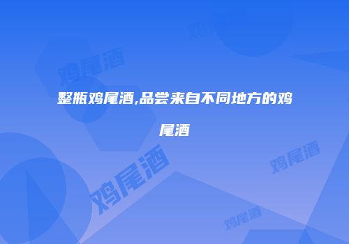整瓶鸡尾酒,品尝来自不同地方的鸡尾酒