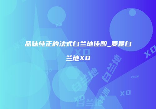 品味纯正的法式白兰地佳酿_麦昆白兰地XO