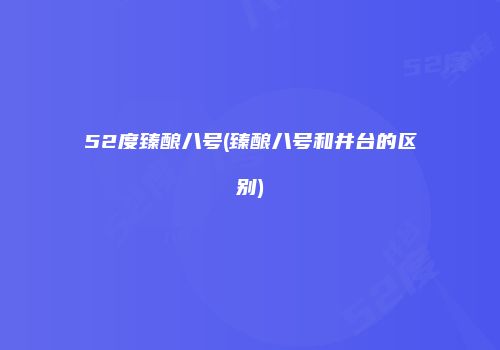 52度臻酿八号(臻酿八号和井台的区别)