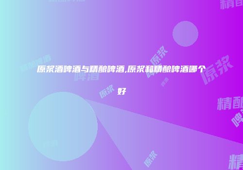 原浆酒啤酒与精酿啤酒,原浆和精酿啤酒哪个好