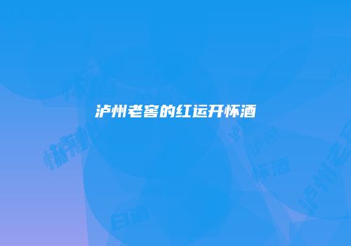 泸州老窖的红运开怀酒