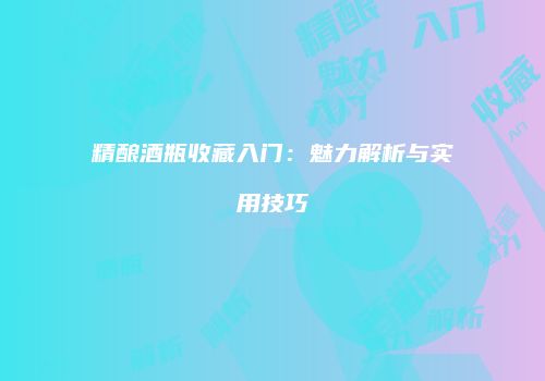 精酿酒瓶收藏入门：魅力解析与实用技巧