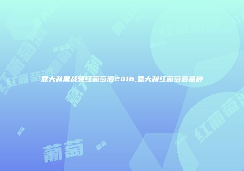 意大利黑战骁红葡萄酒2016,意大利红葡萄酒品种
