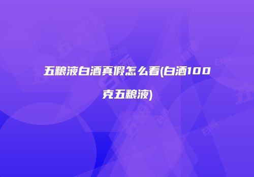 五粮液白酒真假怎么看(白酒100克五粮液)