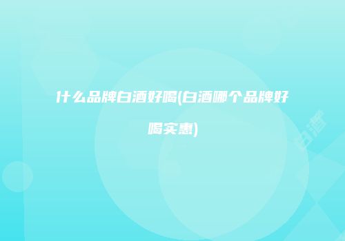 什么品牌白酒好喝(白酒哪个品牌好喝实惠)