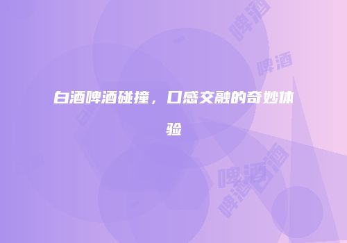 白酒啤酒碰撞，口感交融的奇妙体验