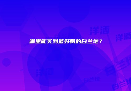 哪里能买到最好喝的白兰地？