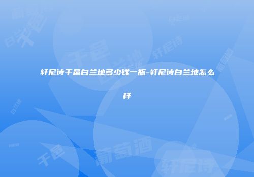 轩尼诗干邑白兰地多少钱一瓶-轩尼诗白兰地怎么样