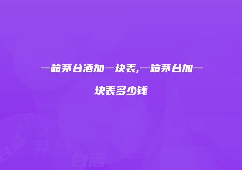 一箱茅台酒加一块表,一箱茅台加一块表多少钱