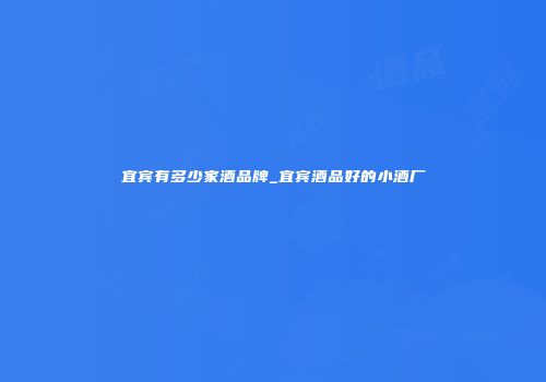 宜宾有多少家酒品牌_宜宾酒品好的小酒厂