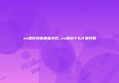 xo酒对身体哪些功效_xo酒兑什么才最好喝
