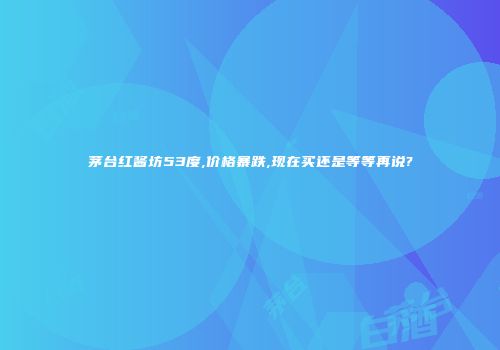 茅台红酱坊53度,价格暴跌,现在买还是等等再说?