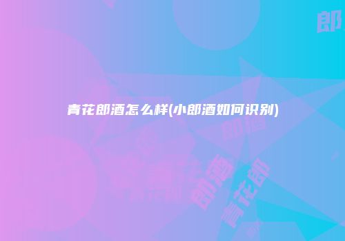 青花郎酒怎么样(小郎酒如何识别)