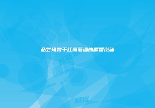 品尝玛赞干红葡萄酒的醇香滋味
