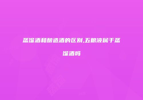 蒸馏酒和酿造酒的区别,五粮液属于蒸馏酒吗