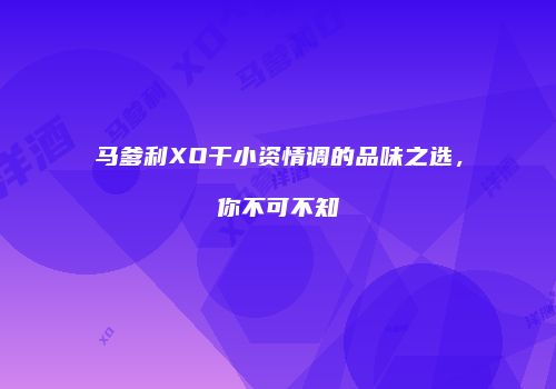 马爹利XO干小资情调的品味之选，你不可不知