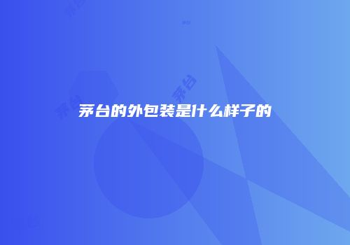 茅台的外包装是什么样子的