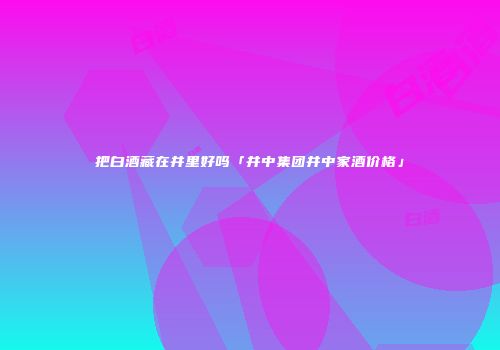 把白酒藏在井里好吗「井中集团井中家酒价格」