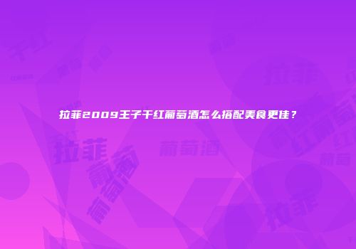 拉菲2009王子干红葡萄酒怎么搭配美食更佳？