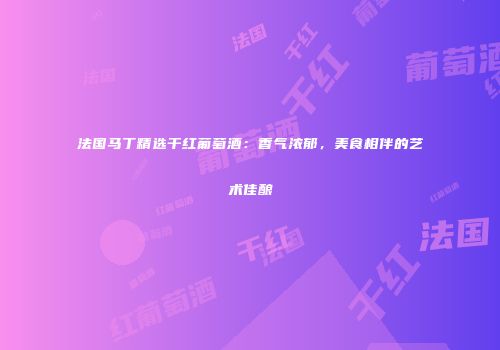 法国马丁精选干红葡萄酒：香气浓郁，美食相伴的艺术佳酿