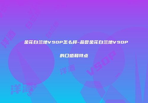 金花白兰地VSOP怎么样-品尝金花白兰地VSOP的口感和特点