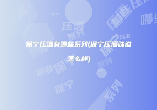 保宁压酒有哪些系列(保宁压酒味道怎么样)