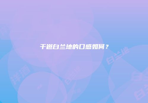 干岜白兰地的口感如何？