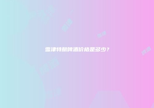 雪津特酿啤酒价格是多少？