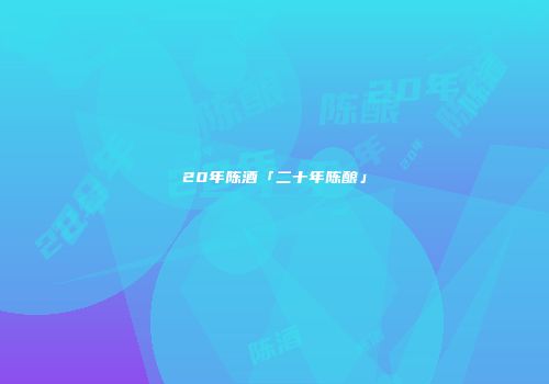 20年陈酒「二十年陈酿」