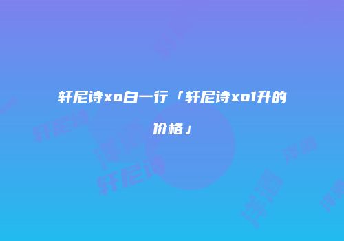 轩尼诗xo白一行「轩尼诗xo1升的价格」