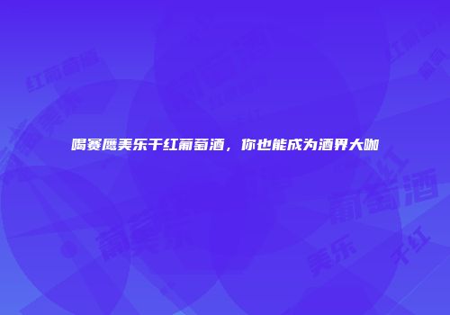 喝赛鹰美乐干红葡萄酒，你也能成为酒界大咖