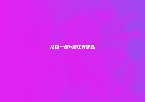 法国一级b酒庄有哪些