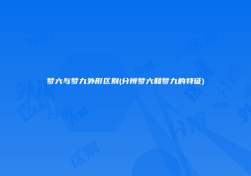 梦六与梦九外形区别(分辨梦六和梦九的特征)