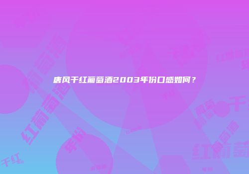 唐风干红葡萄酒2003年份口感如何？