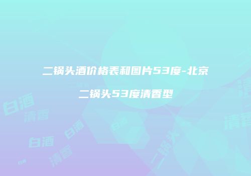 二锅头酒价格表和图片53度-北京二锅头53度清香型
