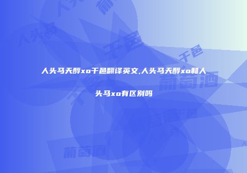 人头马天醇xo干邑翻译英文,人头马天醇xo和人头马xo有区别吗