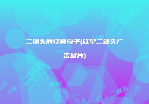 二锅头的经典句子(红星二锅头广告图片)