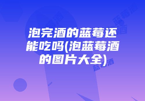 泡完酒的蓝莓还能吃吗(泡蓝莓酒的图片大全)