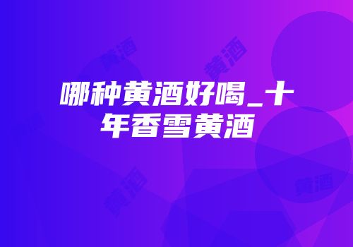 哪种黄酒好喝_十年香雪黄酒