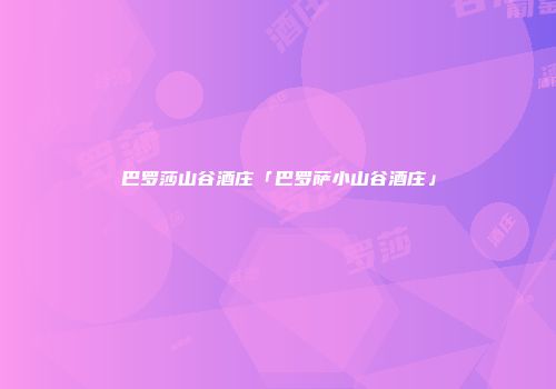 巴罗莎山谷酒庄「巴罗萨小山谷酒庄」