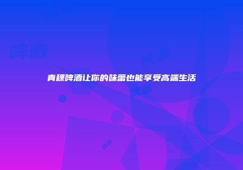 青稞啤酒让你的味蕾也能享受高端生活