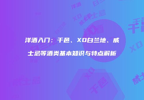 洋酒入门：干邑、XO白兰地、威士忌等酒类基本知识与特点解析