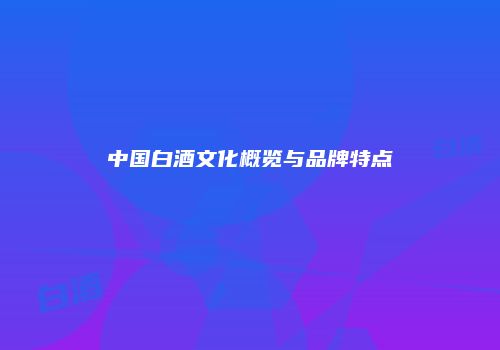 中国白酒文化概览与品牌特点