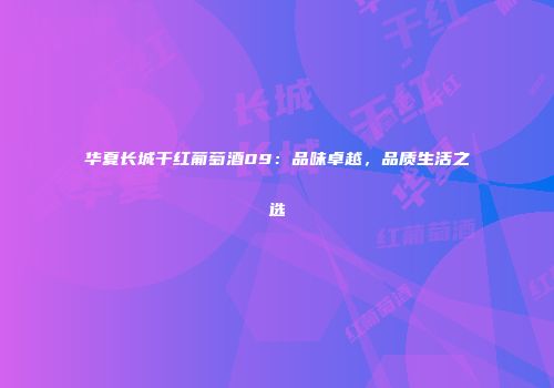 华夏长城干红葡萄酒09：品味卓越，品质生活之选