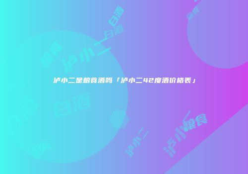 泸小二是粮食酒吗「泸小二42度酒价格表」
