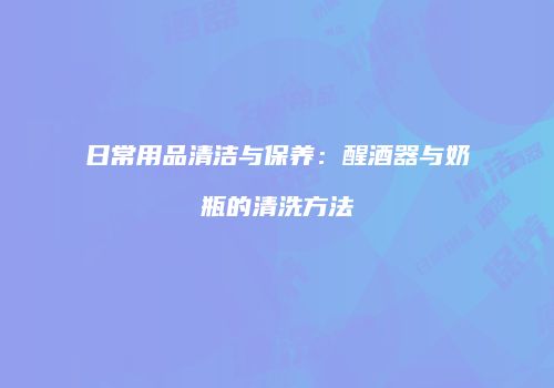 日常用品清洁与保养：醒酒器与奶瓶的清洗方法