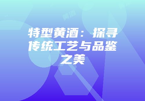 特型黄酒：探寻传统工艺与品鉴之美