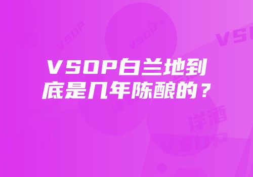 VSOP白兰地到底是几年陈酿的？