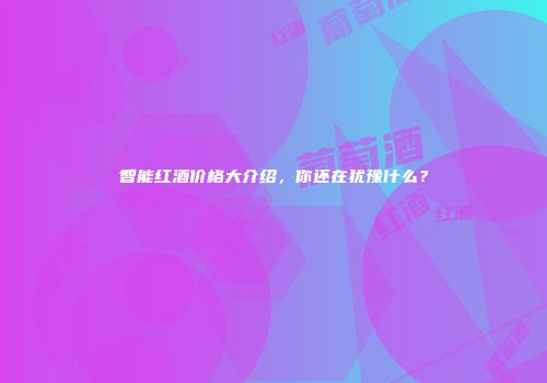 智能红酒价格大介绍，你还在犹豫什么？
