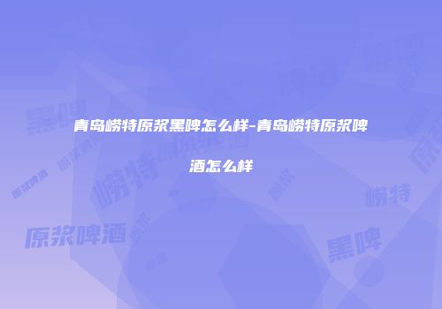 青岛崂特原浆黑啤怎么样-青岛崂特原浆啤酒怎么样